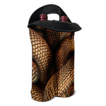 Bronze Snake Print Double Neoprene Wine Tote