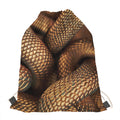 Bronze Snake Print Drawstring Bag