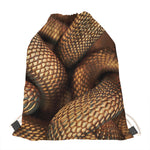 Bronze Snake Print Drawstring Bag