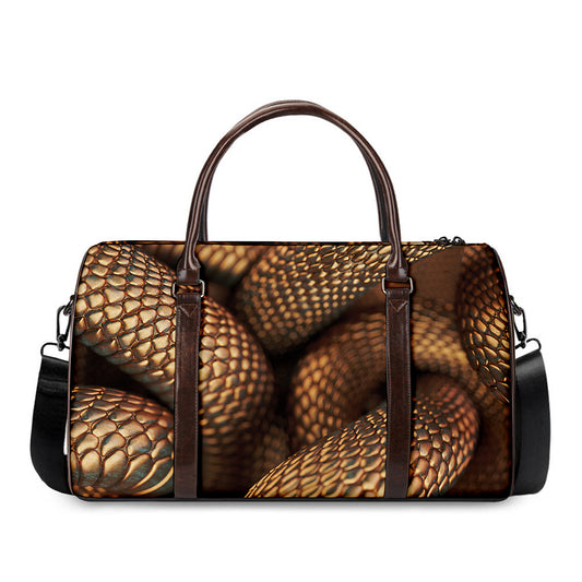 Bronze Snake Print Duffle Bag
