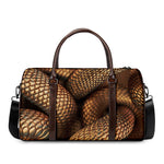 Bronze Snake Print Duffle Bag