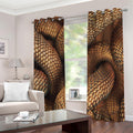 Bronze Snake Print Extra Wide Grommet Curtains
