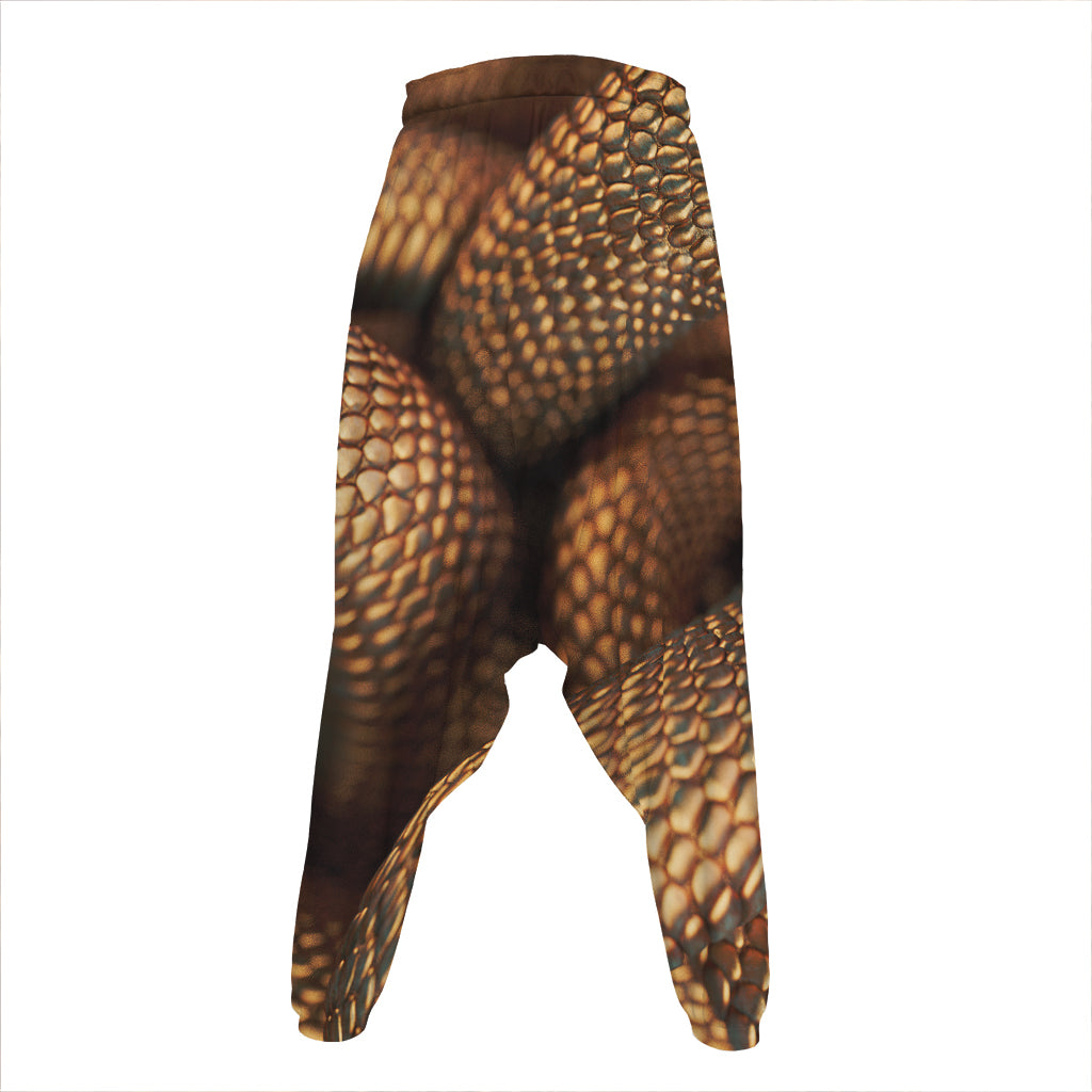 Bronze Snake Print Hammer Pants