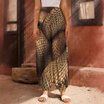 Bronze Snake Print Harem Pants