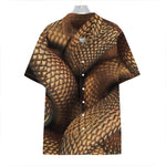 Bronze Snake Print Hawaiian Shirt