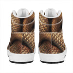 Bronze Snake Print High Top Leather Sneakers