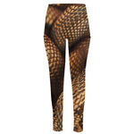 Bronze Snake Print High-Waisted Pocket Leggings
