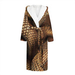 Bronze Snake Print Hooded Bathrobe