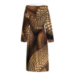 Bronze Snake Print Hooded Bathrobe