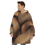 Bronze Snake Print Hoodie Blanket