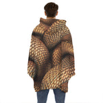 Bronze Snake Print Hoodie Blanket