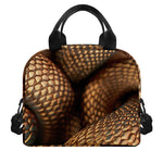 Bronze Snake Print Insulated Lunch Bag