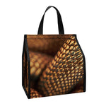 Bronze Snake Print Insulated Lunch Tote