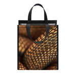 Bronze Snake Print Insulated Lunch Tote