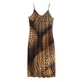 Bronze Snake Print Jersey Midi Cami Dress