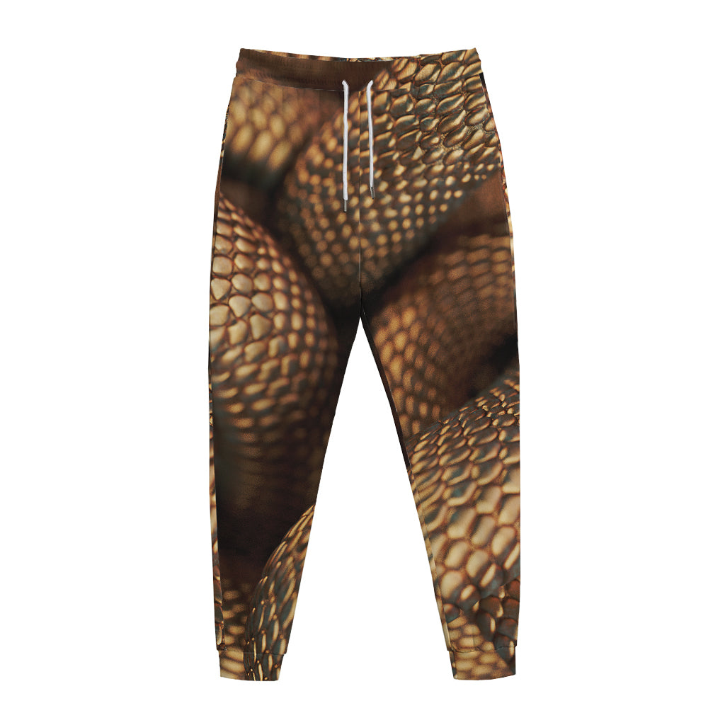 Bronze Snake Print Jogger Pants