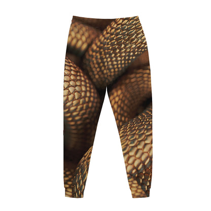 Bronze Snake Print Jogger Pants