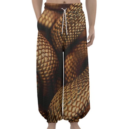 Bronze Snake Print Lantern Pants