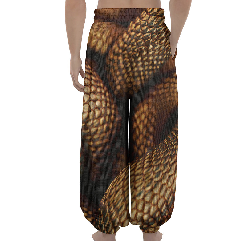 Bronze Snake Print Lantern Pants