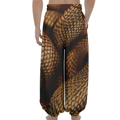 Bronze Snake Print Lantern Pants