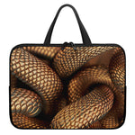 Bronze Snake Print Laptop Sleeve With Handle
