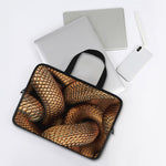 Bronze Snake Print Laptop Sleeve With Handle