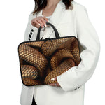 Bronze Snake Print Laptop Sleeve With Handle