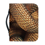 Bronze Snake Print Leather Bible Cover
