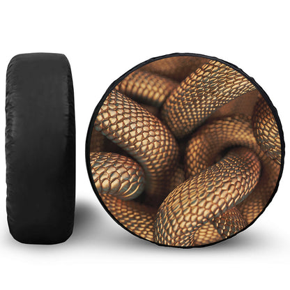 Bronze Snake Print Leather Spare Tire Cover