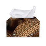 Bronze Snake Print Leather Tissue Box Cover