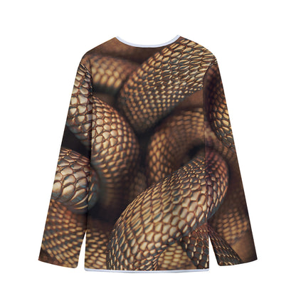 Bronze Snake Print Long Sleeve Short Coat