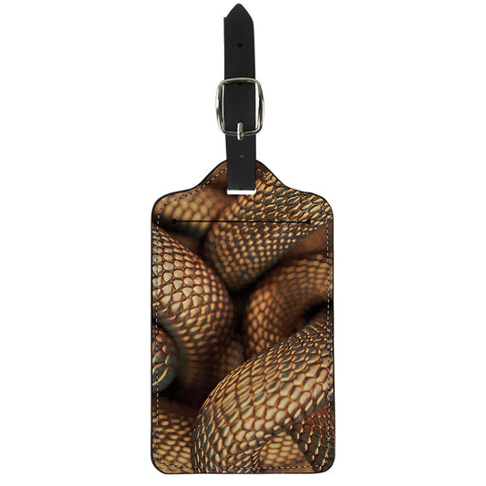 Bronze Snake Print Luggage Tag