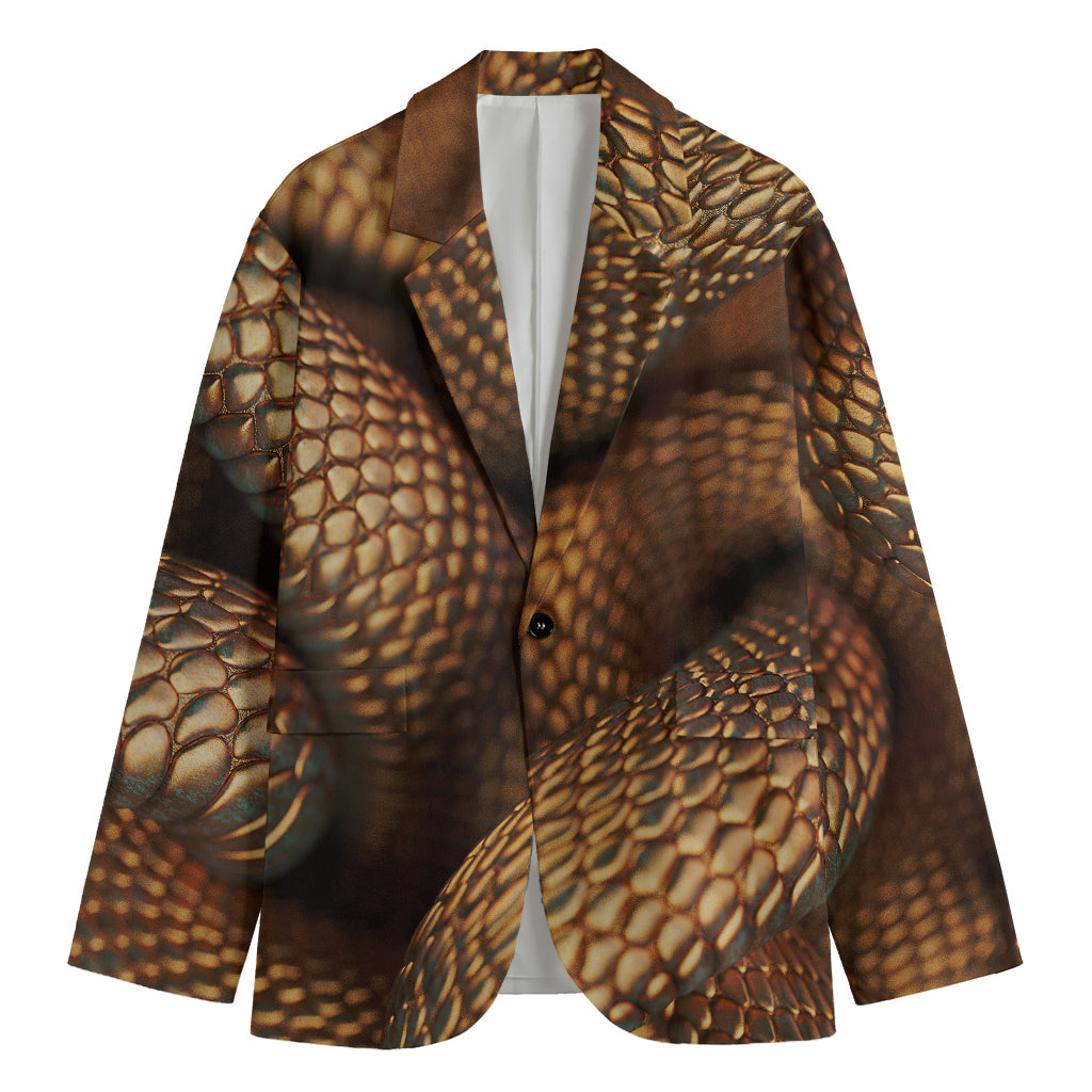 Bronze Snake Print Men's Blazer