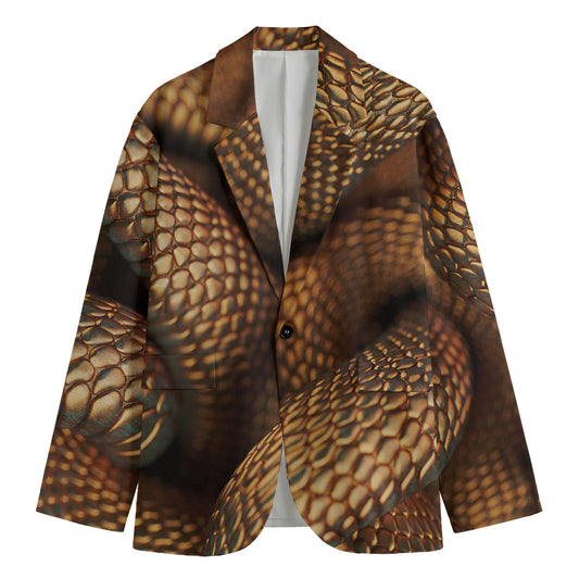 Bronze Snake Print Men's Blazer