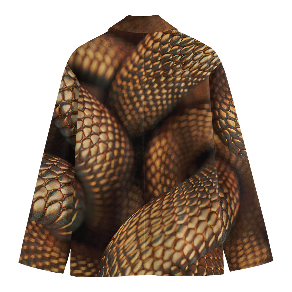 Bronze Snake Print Men's Blazer