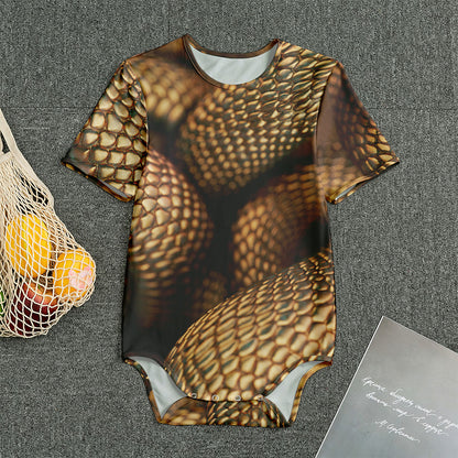 Bronze Snake Print Men's Bodysuit