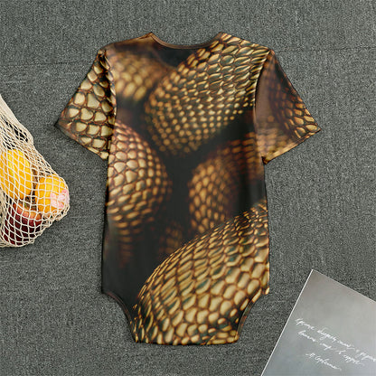 Bronze Snake Print Men's Bodysuit