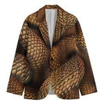 Bronze Snake Print Men's Cotton Blazer