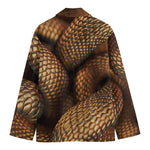 Bronze Snake Print Men's Cotton Blazer