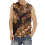 Bronze Snake Print Men's Fitness Tank Top