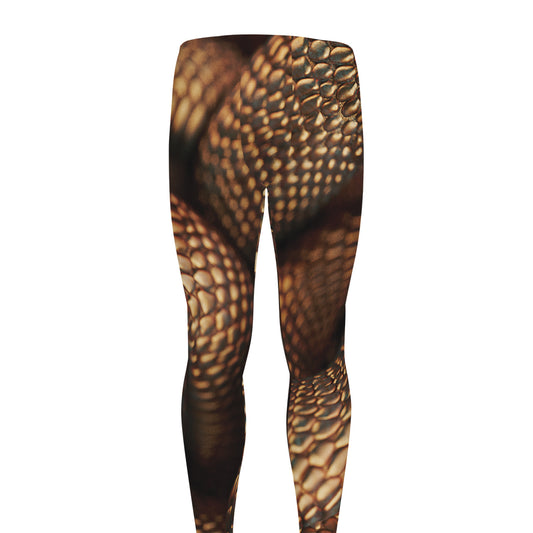 Bronze Snake Print Men's leggings