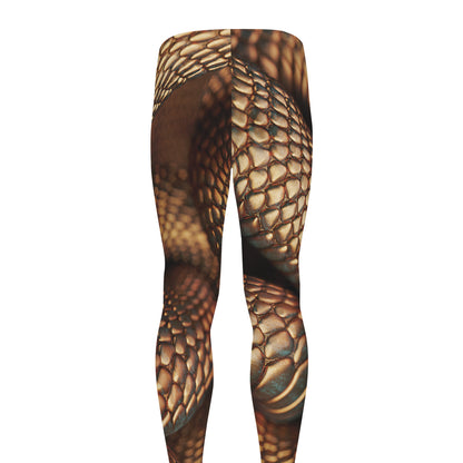 Bronze Snake Print Men's leggings
