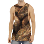 Bronze Snake Print Men's Muscle Tank Top