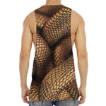Bronze Snake Print Men's Muscle Tank Top