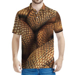 Bronze Snake Print Men's Polo Shirt