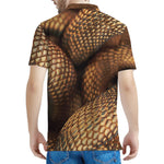 Bronze Snake Print Men's Polo Shirt