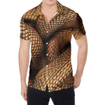 Bronze Snake Print Men's Shirt