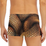 Bronze Snake Print Men's Short Boxer Briefs