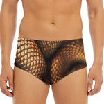 Bronze Snake Print Men's Triangle Swim Briefs
