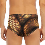Bronze Snake Print Men's Triangle Swim Briefs